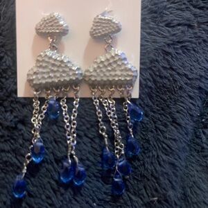 Silver and Blue Cloud Earrings